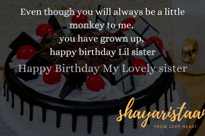 birthday quotes for sister in hindi | Even though🤗 you will always be a 