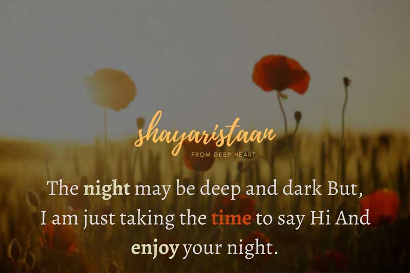  good evening message | The night may be deep and dark But, I am just taking the time to say Hi And enjoy your night.