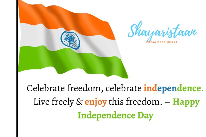 quotes on independence day | Celebrate freedom, celebrate independence.  Live freely & enjoy this freedom. – Happy Independence Day