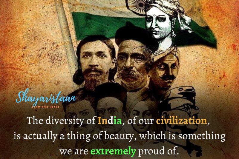 independence day quotes in English | The diversity of India, of our civilization,  is actually a thing of beauty, which is something we are extremely proud of.