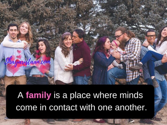  family love status | A family is a place where minds  come in contact with one another.