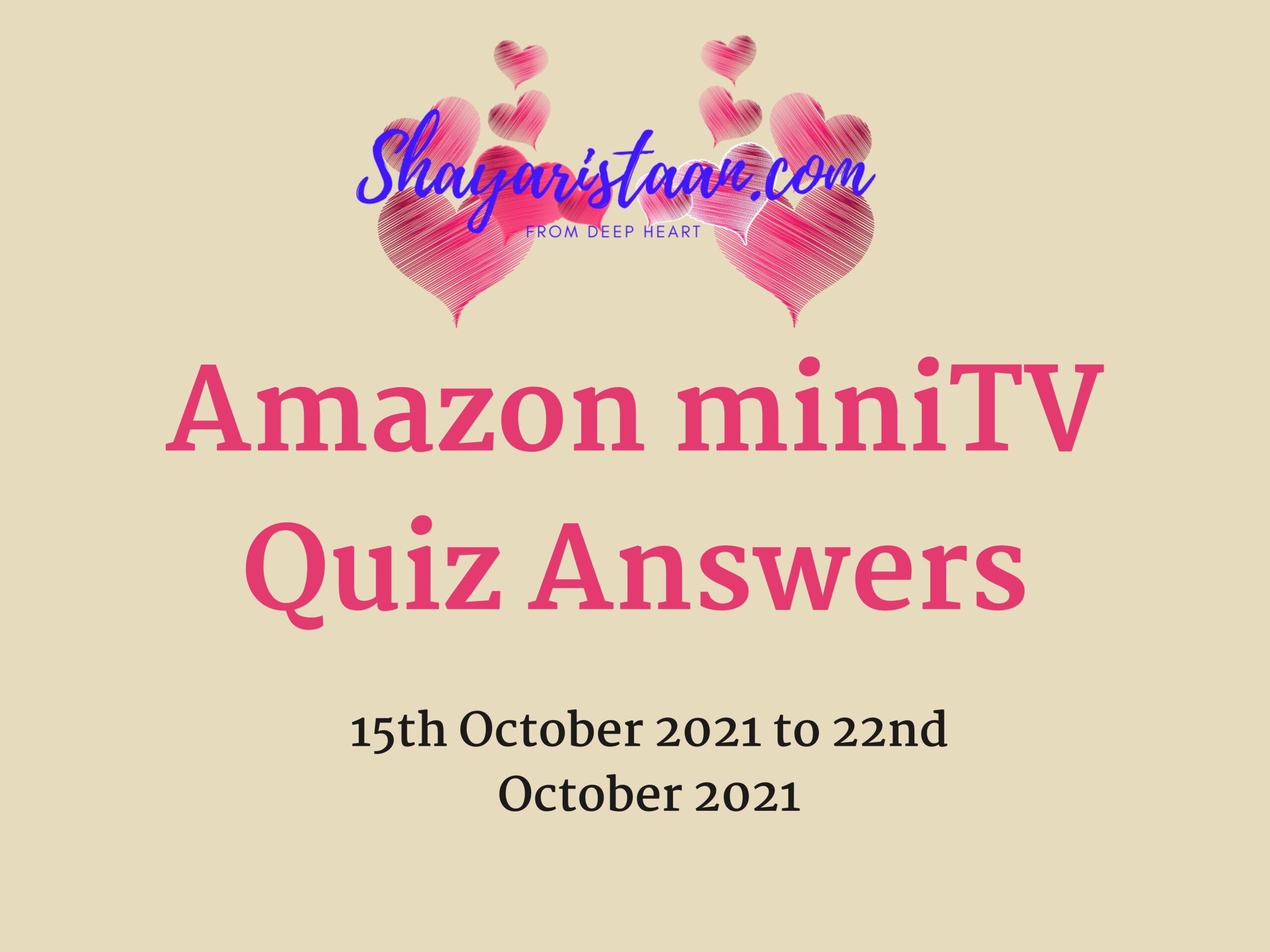 Amazon miniTV Quiz Answers
