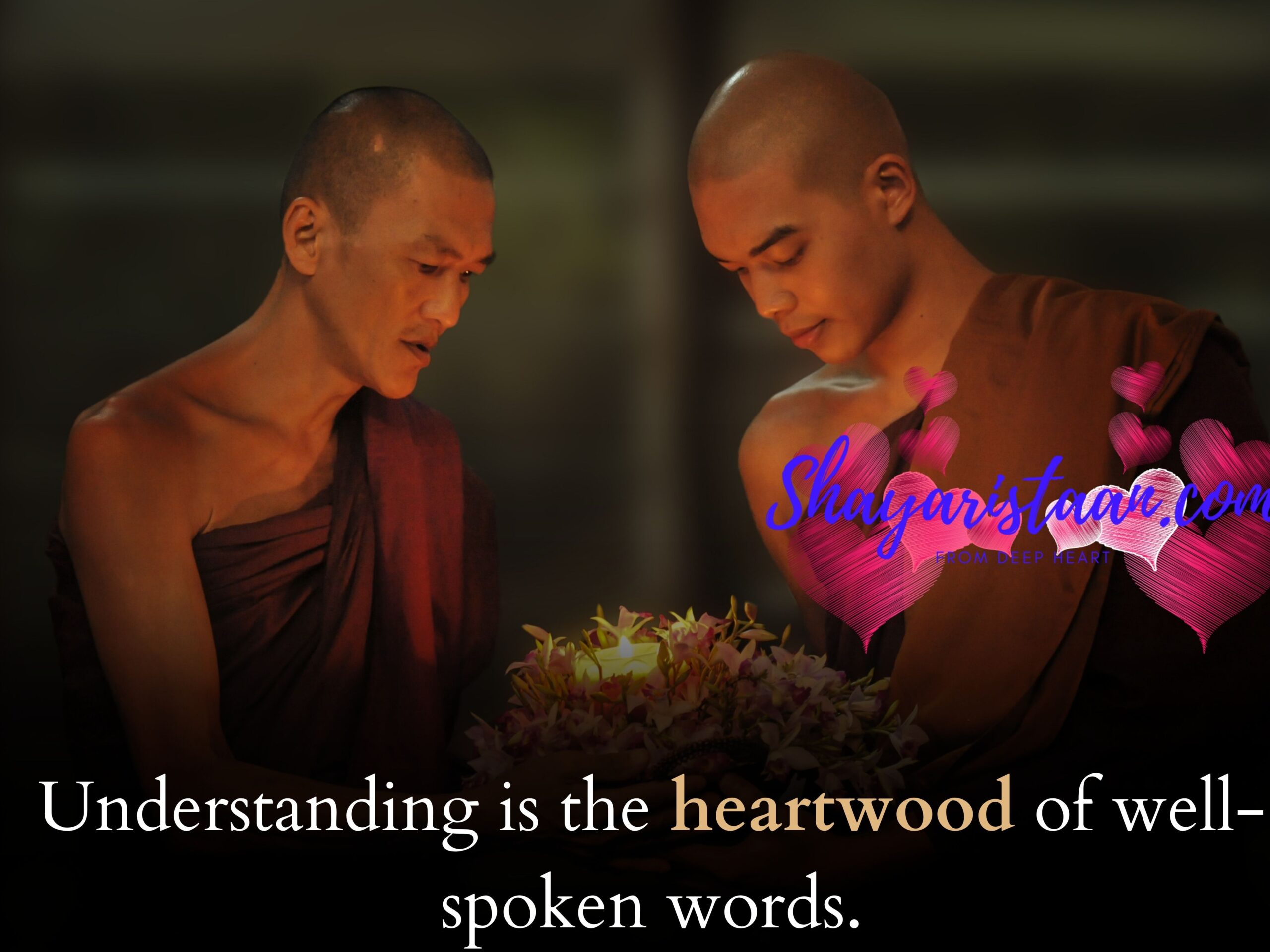 gautam buddha quotes | Understanding is the heartwood of well-spoken words.