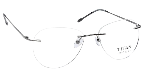 Black Aviator Rimless Eyeglasses
